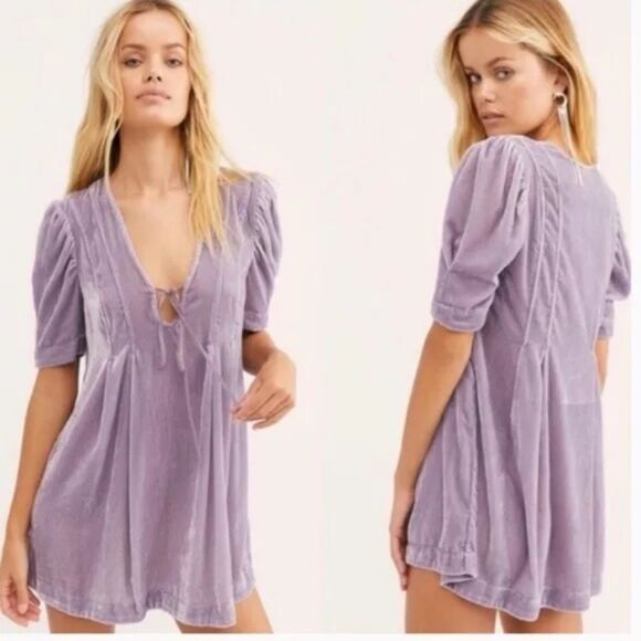 Free People Adelle Velvet Tunic Dress XS
Purple - Picture 2 of 6